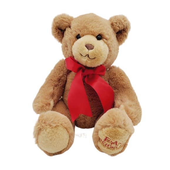 FAO Schwarz Golden Brown Teddy Bear 10" Snuggly Plush Stuffed Animal Kids‎ Toy - Picture 1 of 6